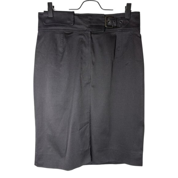 YSL Made in Italy Gray Knee-Length Pleated Pencil Skirt - Picture 1 of 6